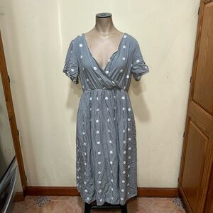 Woman’s bohme short sleeve polka dot dress